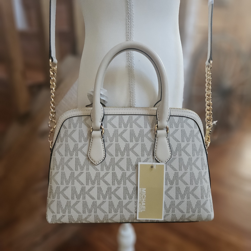 Michael Kors White and Gold Women's Crossbody Bag - Picture 6 of 8
